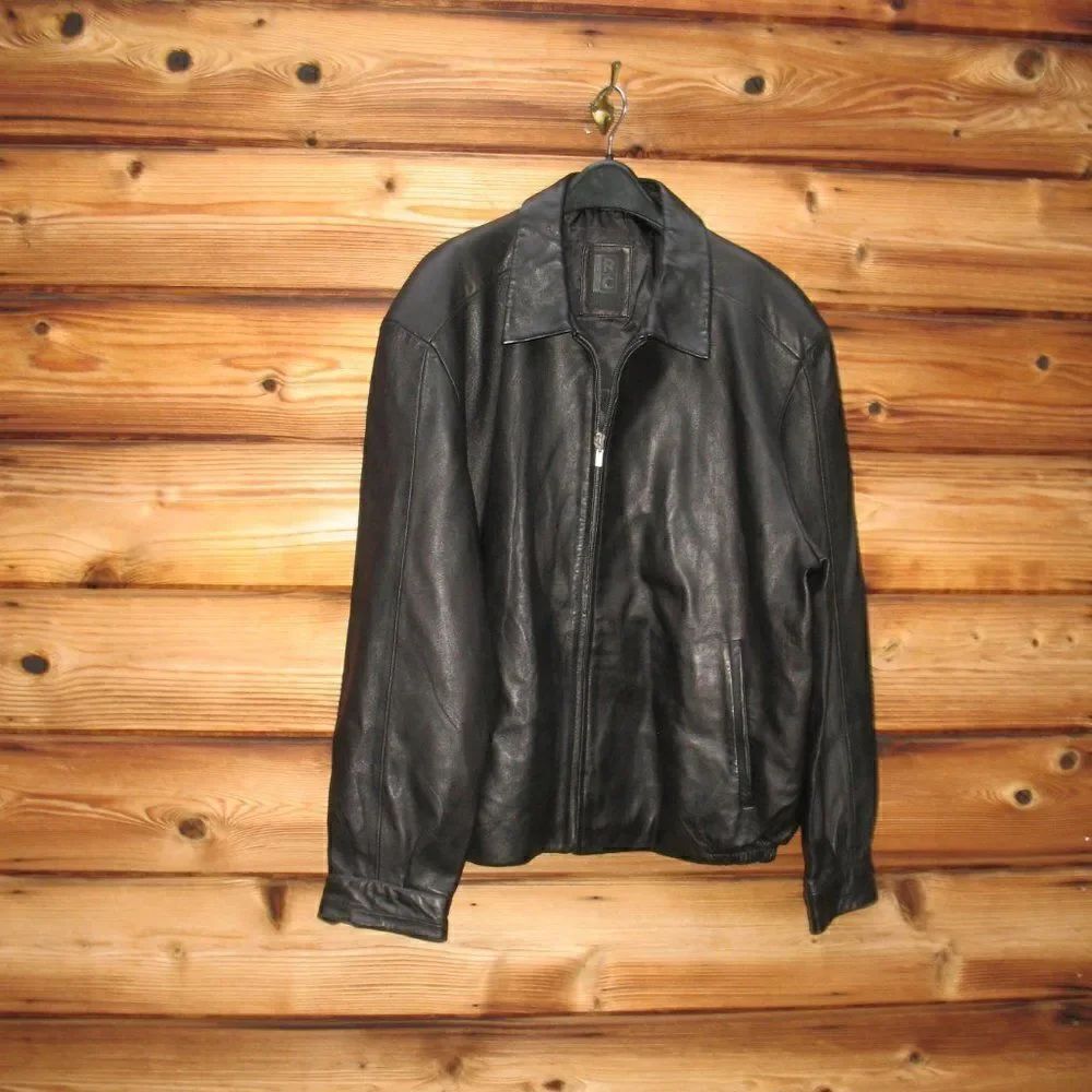 Robert Comstock Black Leather Jacket XXL